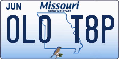 MO license plate OL0T8P
