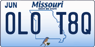 MO license plate OL0T8Q