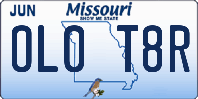 MO license plate OL0T8R
