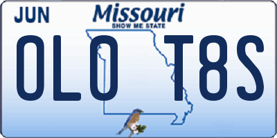 MO license plate OL0T8S