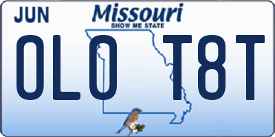MO license plate OL0T8T