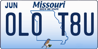 MO license plate OL0T8U