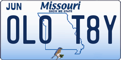 MO license plate OL0T8Y