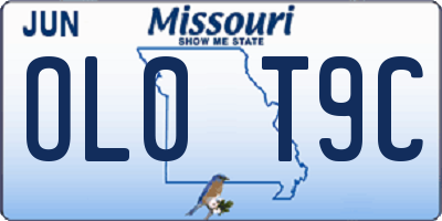 MO license plate OL0T9C