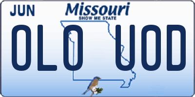 MO license plate OL0U0D