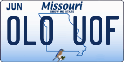 MO license plate OL0U0F