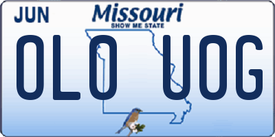 MO license plate OL0U0G