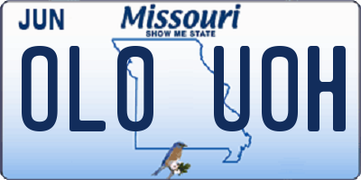 MO license plate OL0U0H