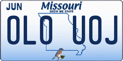 MO license plate OL0U0J