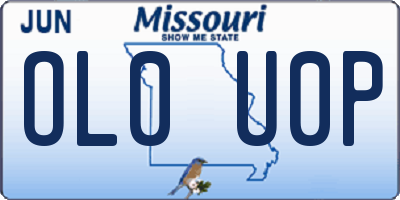 MO license plate OL0U0P