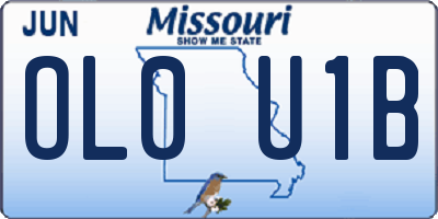 MO license plate OL0U1B