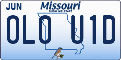 MO license plate OL0U1D