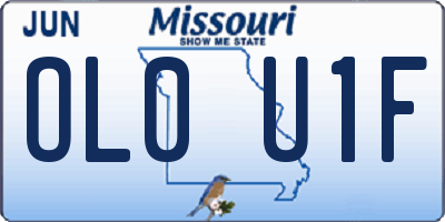 MO license plate OL0U1F