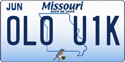 MO license plate OL0U1K