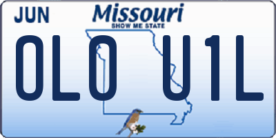 MO license plate OL0U1L