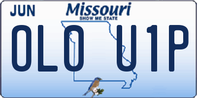 MO license plate OL0U1P