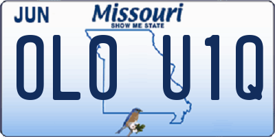 MO license plate OL0U1Q