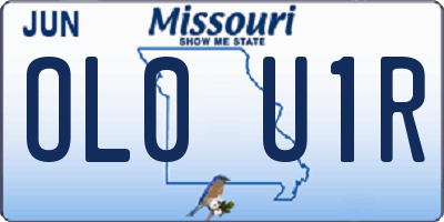 MO license plate OL0U1R