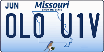 MO license plate OL0U1V