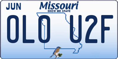 MO license plate OL0U2F
