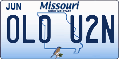 MO license plate OL0U2N