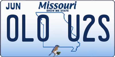MO license plate OL0U2S