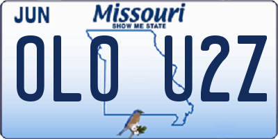 MO license plate OL0U2Z