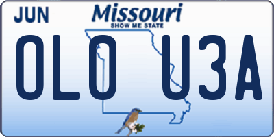 MO license plate OL0U3A