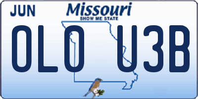 MO license plate OL0U3B