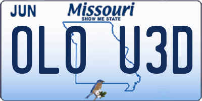 MO license plate OL0U3D