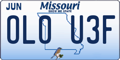 MO license plate OL0U3F