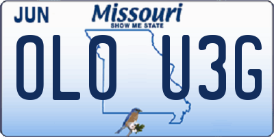 MO license plate OL0U3G