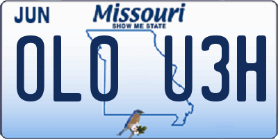 MO license plate OL0U3H