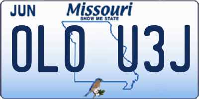 MO license plate OL0U3J