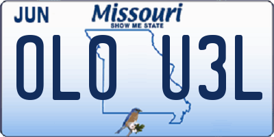 MO license plate OL0U3L