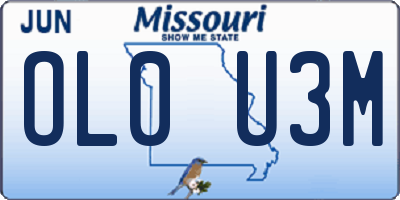 MO license plate OL0U3M