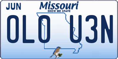MO license plate OL0U3N