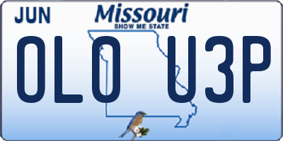 MO license plate OL0U3P
