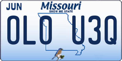 MO license plate OL0U3Q