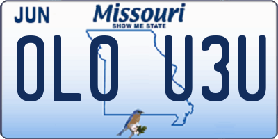 MO license plate OL0U3U