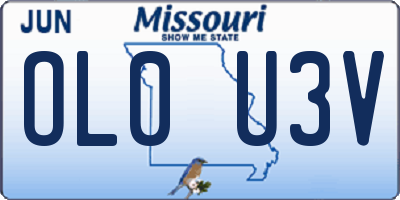 MO license plate OL0U3V