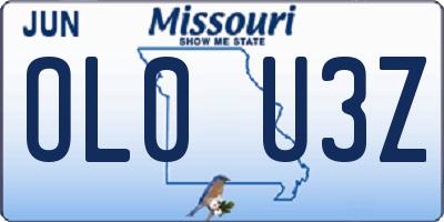 MO license plate OL0U3Z