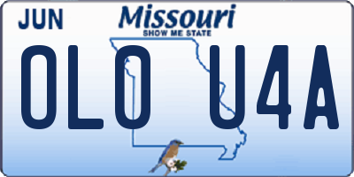 MO license plate OL0U4A