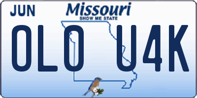 MO license plate OL0U4K