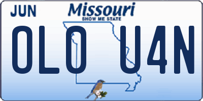 MO license plate OL0U4N