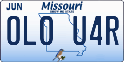MO license plate OL0U4R