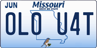 MO license plate OL0U4T