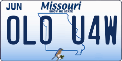 MO license plate OL0U4W