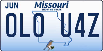 MO license plate OL0U4Z