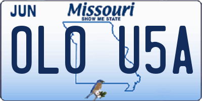 MO license plate OL0U5A